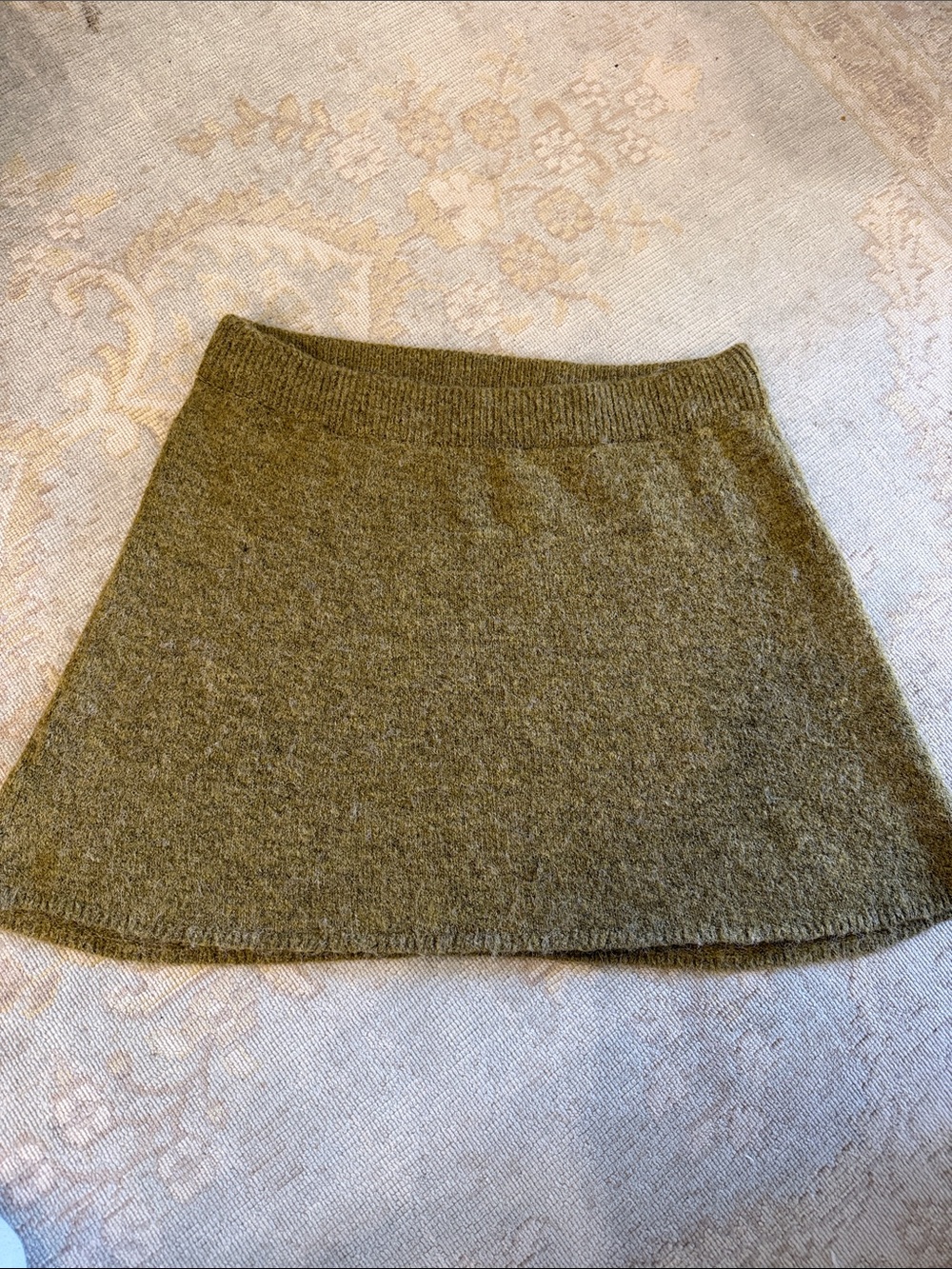 Mango Olive Green A-Line Knit Skirt